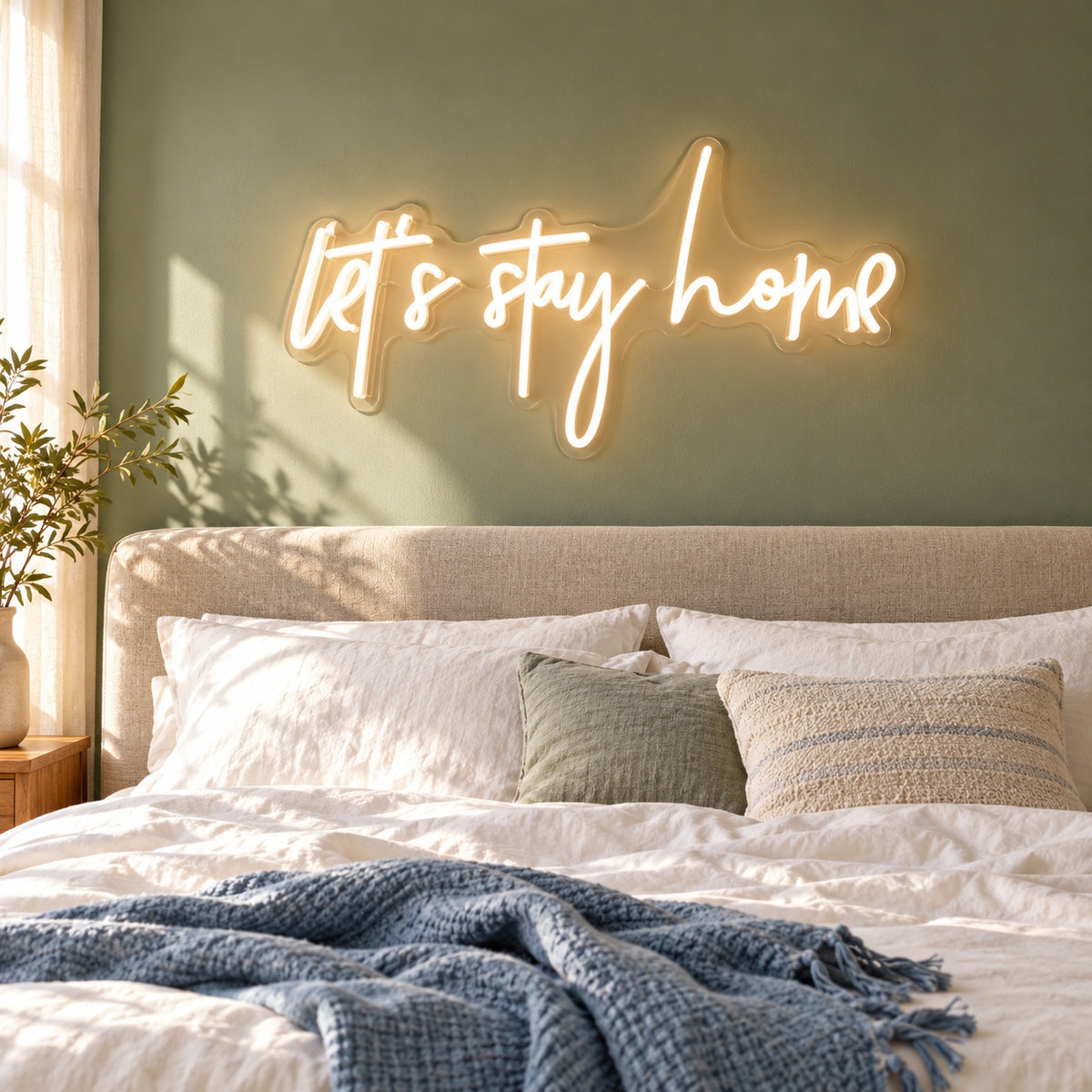 Let’s Stay Home LED Neon Sign - lifestyle view