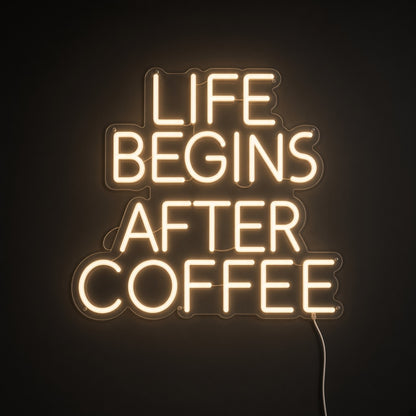 Life Begins After Coffee Block Letters for Kitchen LED Neon Sign - product hero