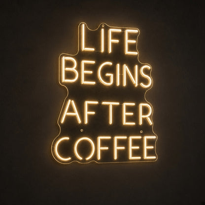 Life Begins After Coffee Tall for Cafe Barista LED Neon Sign - product hero
