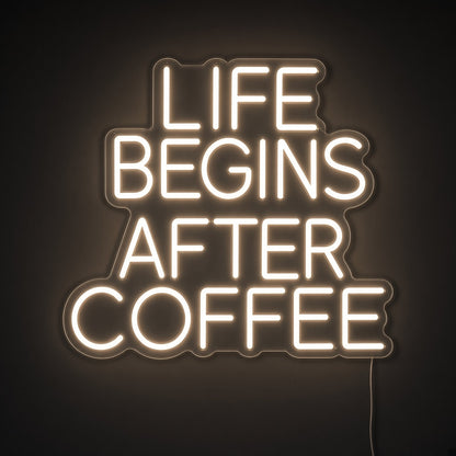 Life Begins After Coffee Stacked Letters for Coffee Corner LED Neon Sign - product hero