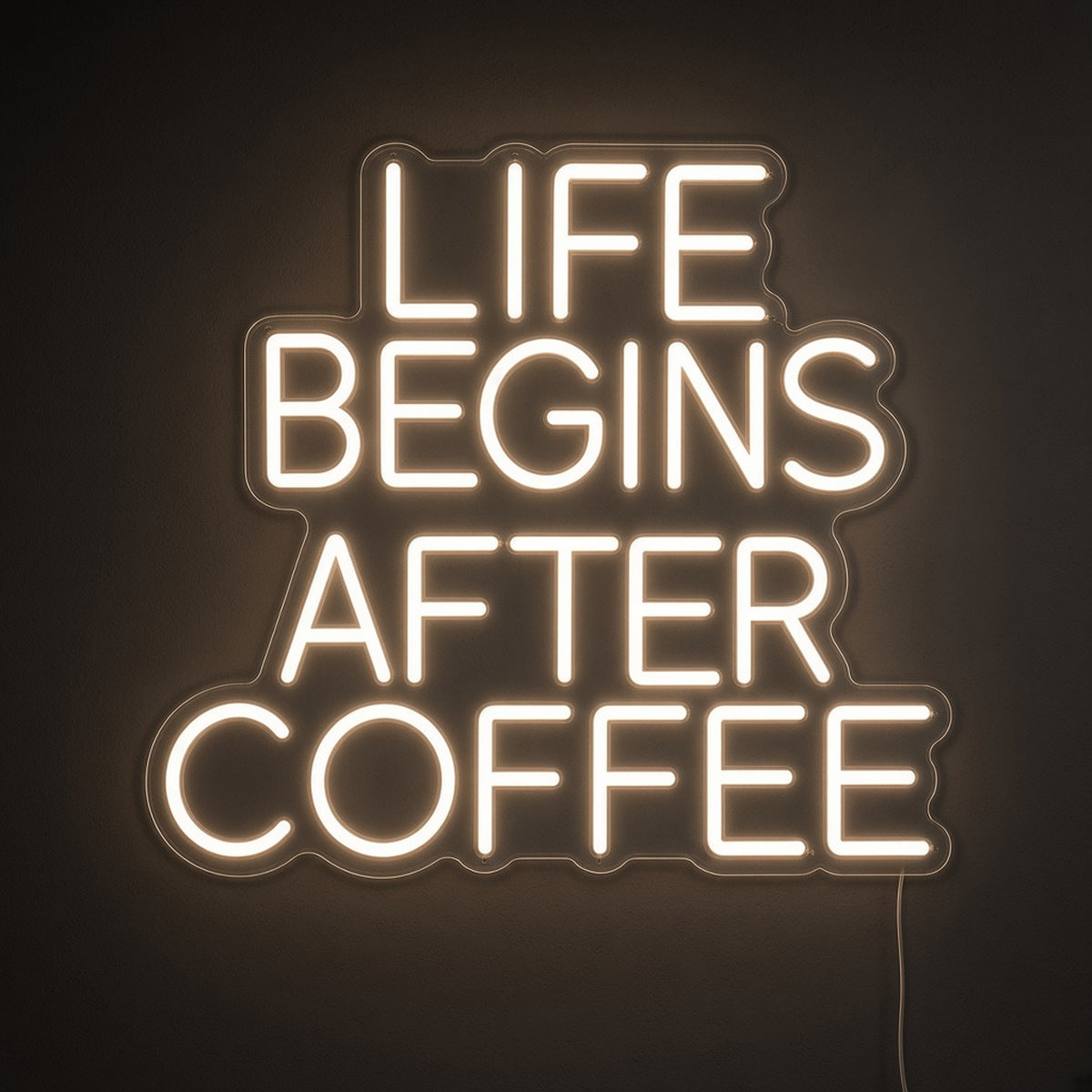 Life Begins After Coffee with Remote Dimmer for Home Office LED Neon Sign - product hero