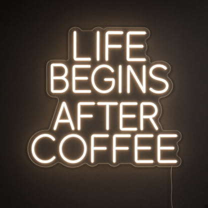 Life Begins After Coffee with Remote Dimmer for Home Office LED Neon Sign - product hero