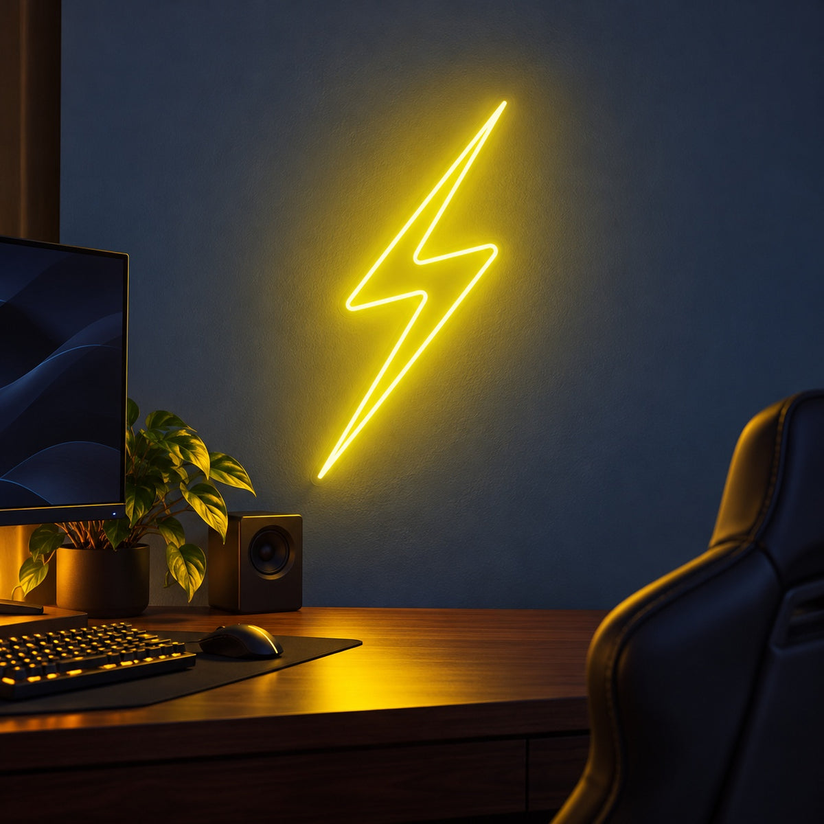 Lightning Bolt LED Neon Sign - advertising view