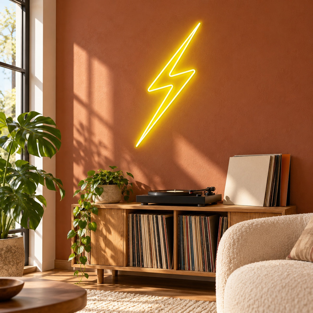 Lightning Bolt LED Neon Sign - lifestyle view