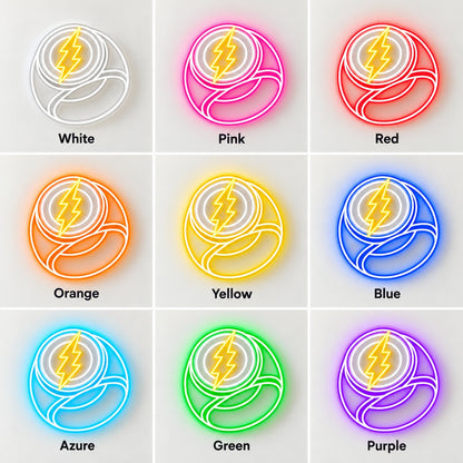 Lightning Bolt Ring LED Neon Sign - nine-color grid