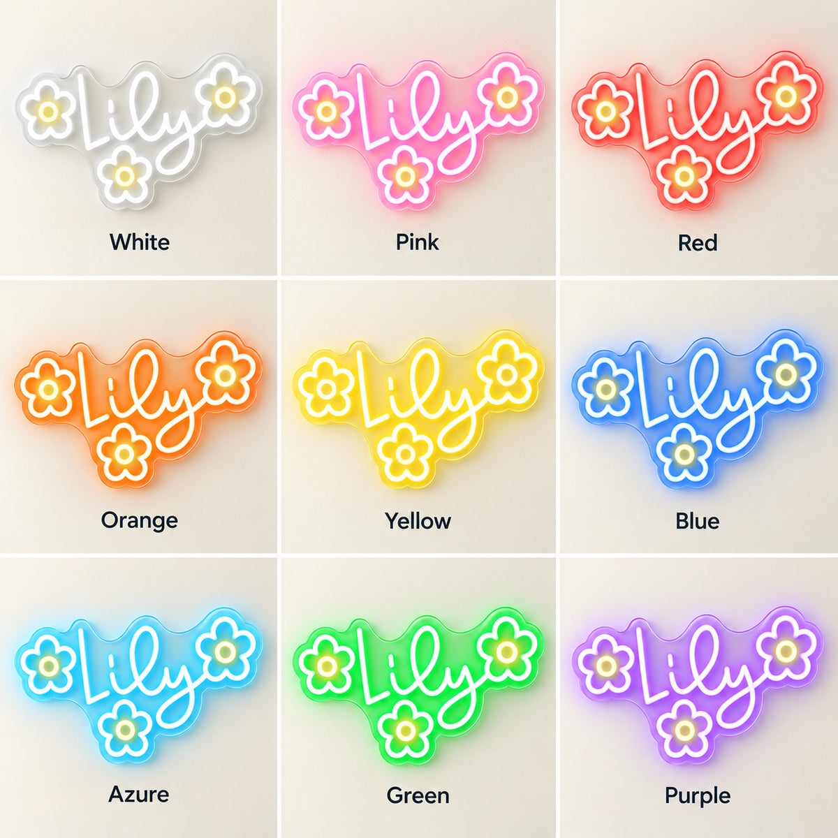 Lily LED Neon Sign - nine-color grid