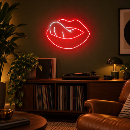 Lips And Tongue LED Neon Sign - advertising view