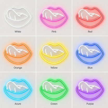 Lips And Tongue LED Neon Sign - nine-color grid