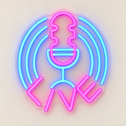 Live Microphone LED Neon Sign - natural light view