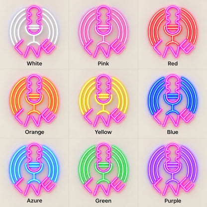 Live Microphone LED Neon Sign - nine-color grid
