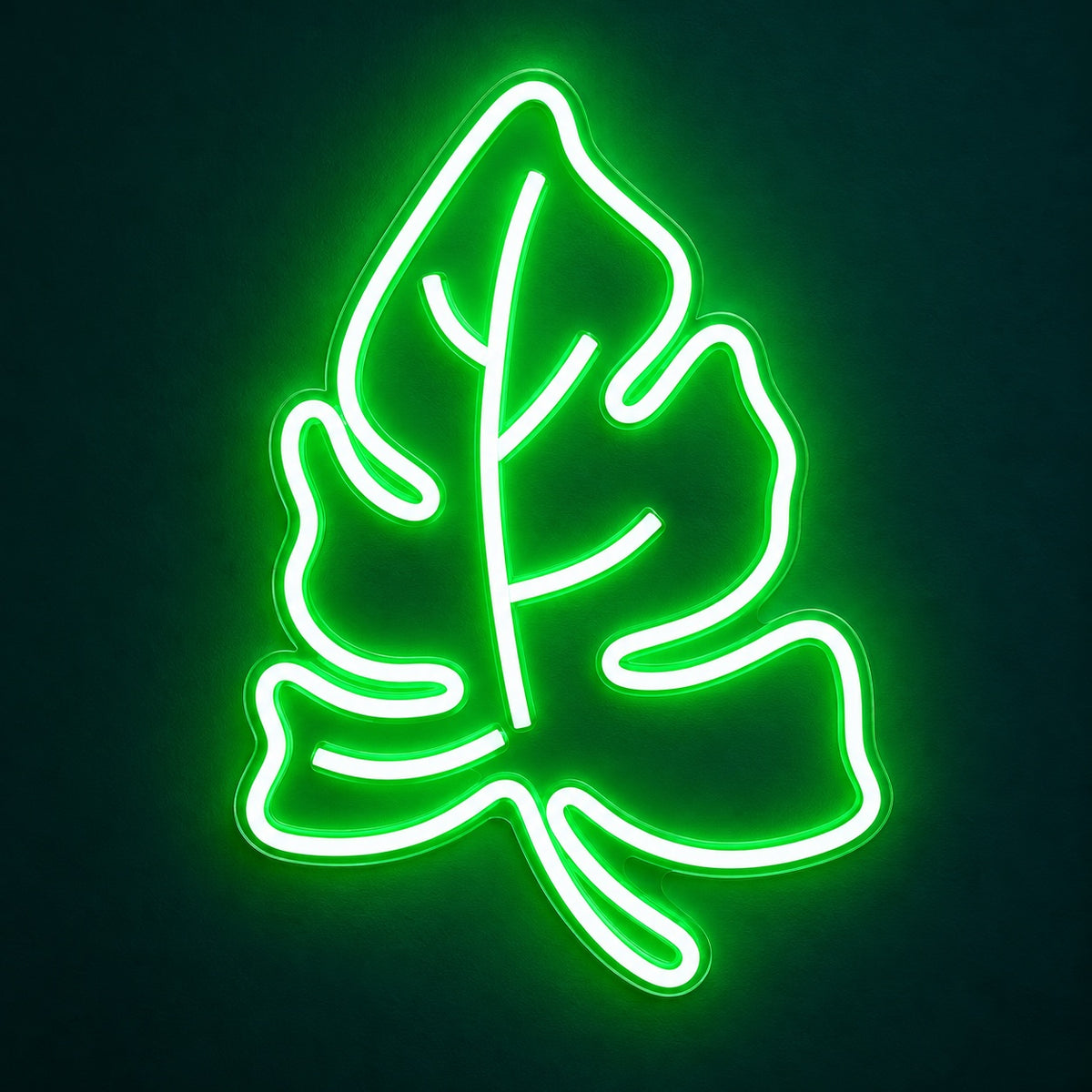 Lobed Tropical Leaf LED Neon Sign - product hero