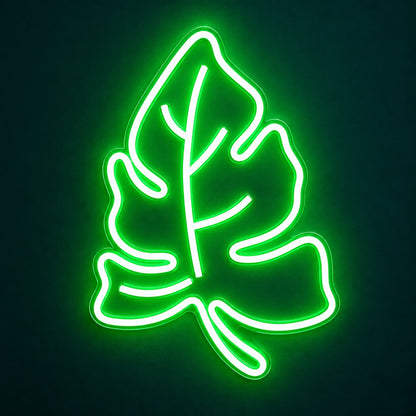 Lobed Tropical Leaf LED Neon Sign - product hero