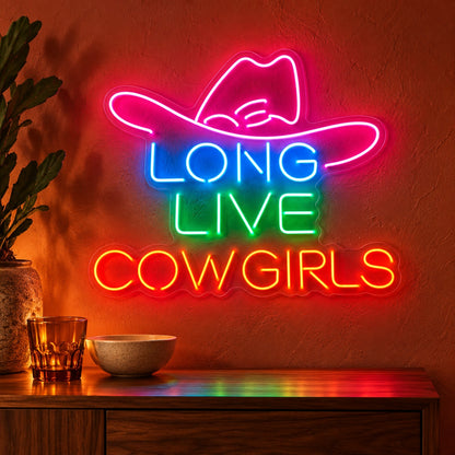Long Live Cowgirls LED Neon Sign - advertising view