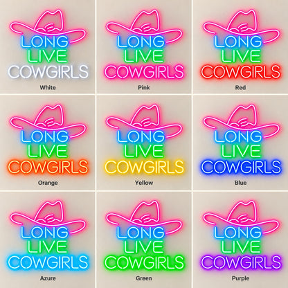 Long Live Cowgirls LED Neon Sign - nine-color grid