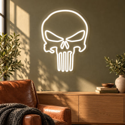 Long Toothed Skull LED Neon Sign - lifestyle view