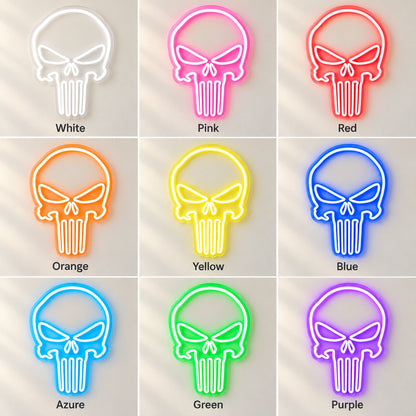Long Toothed Skull LED Neon Sign - nine-color grid