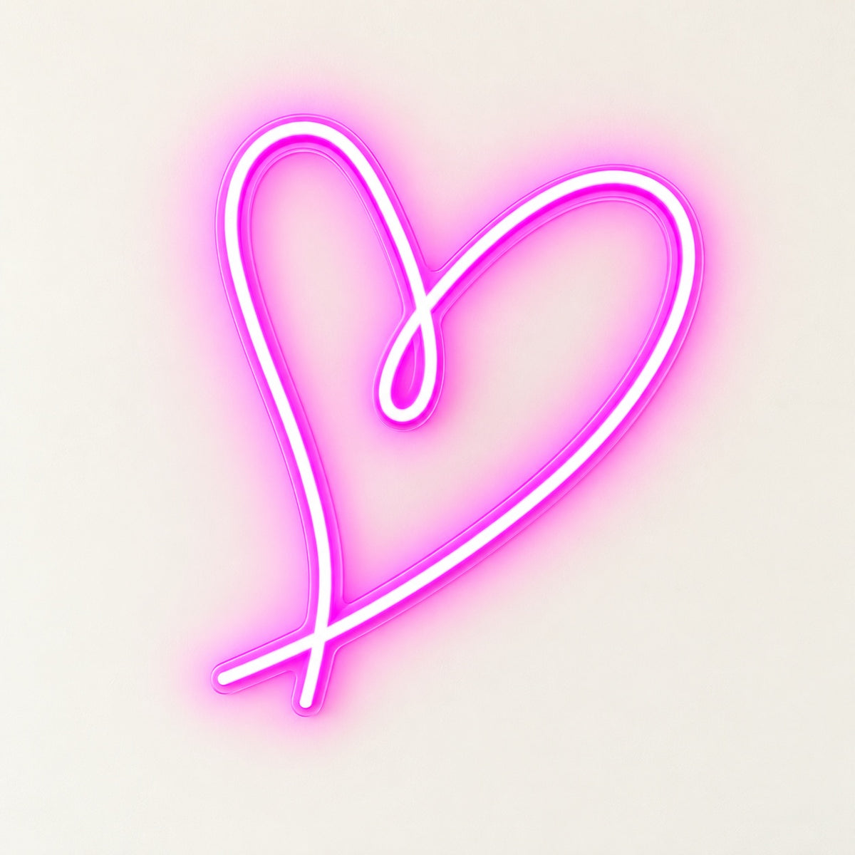 Looped Heart LED Neon Sign - natural light view
