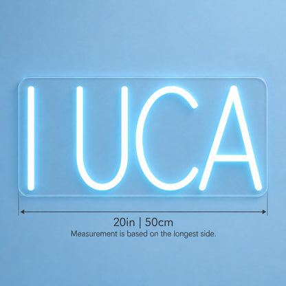 Luca LED Neon Sign - size guide