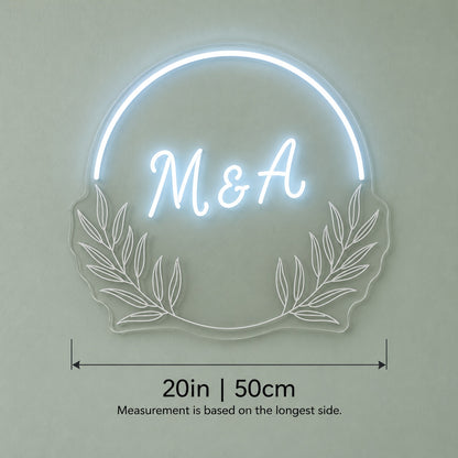 M & A LED Neon Sign - size guide