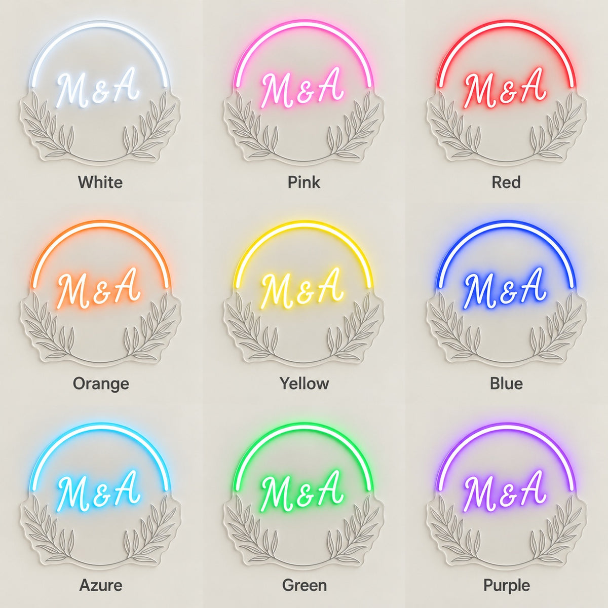 M & A LED Neon Sign - nine-color grid