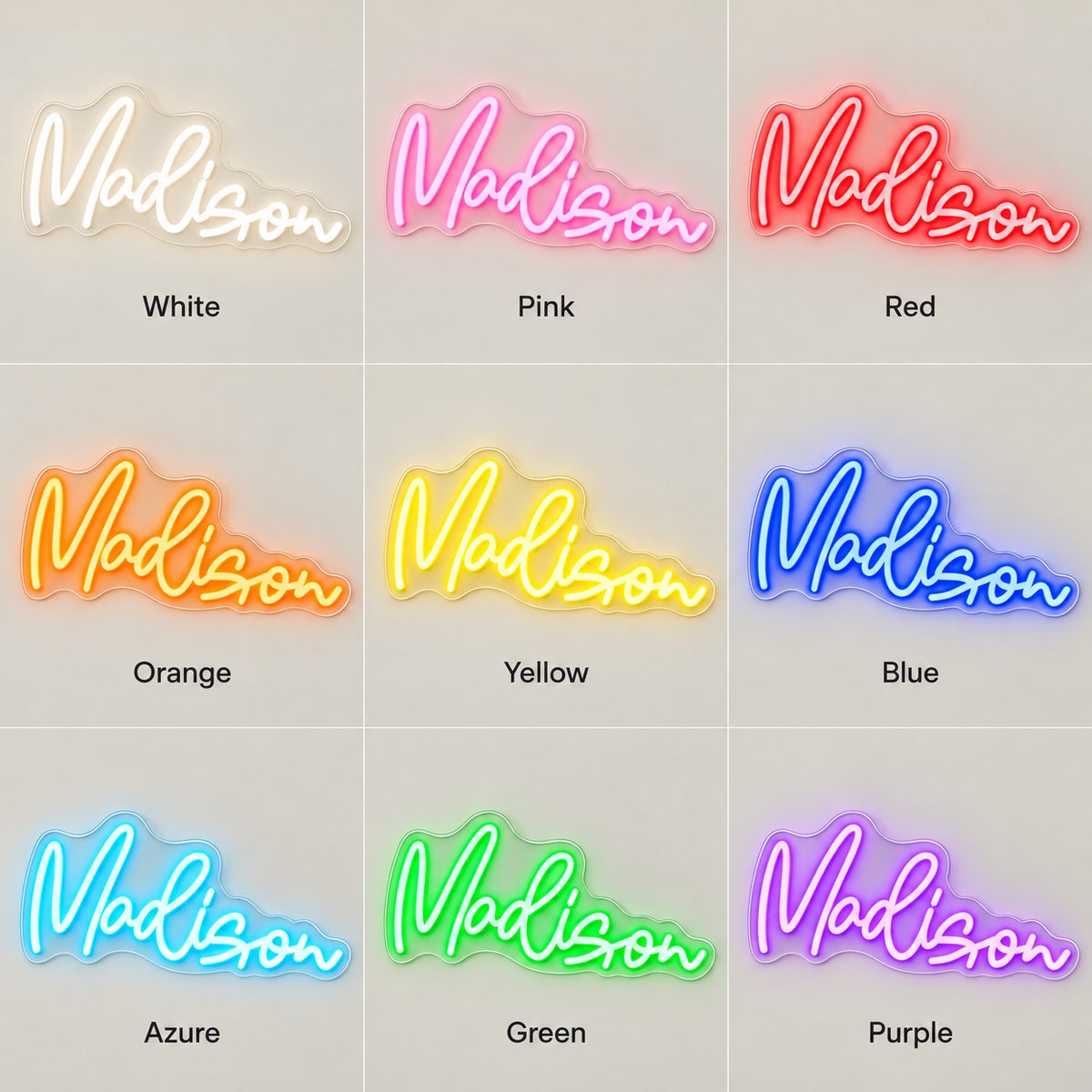 Madison LED Neon Sign - nine-color grid