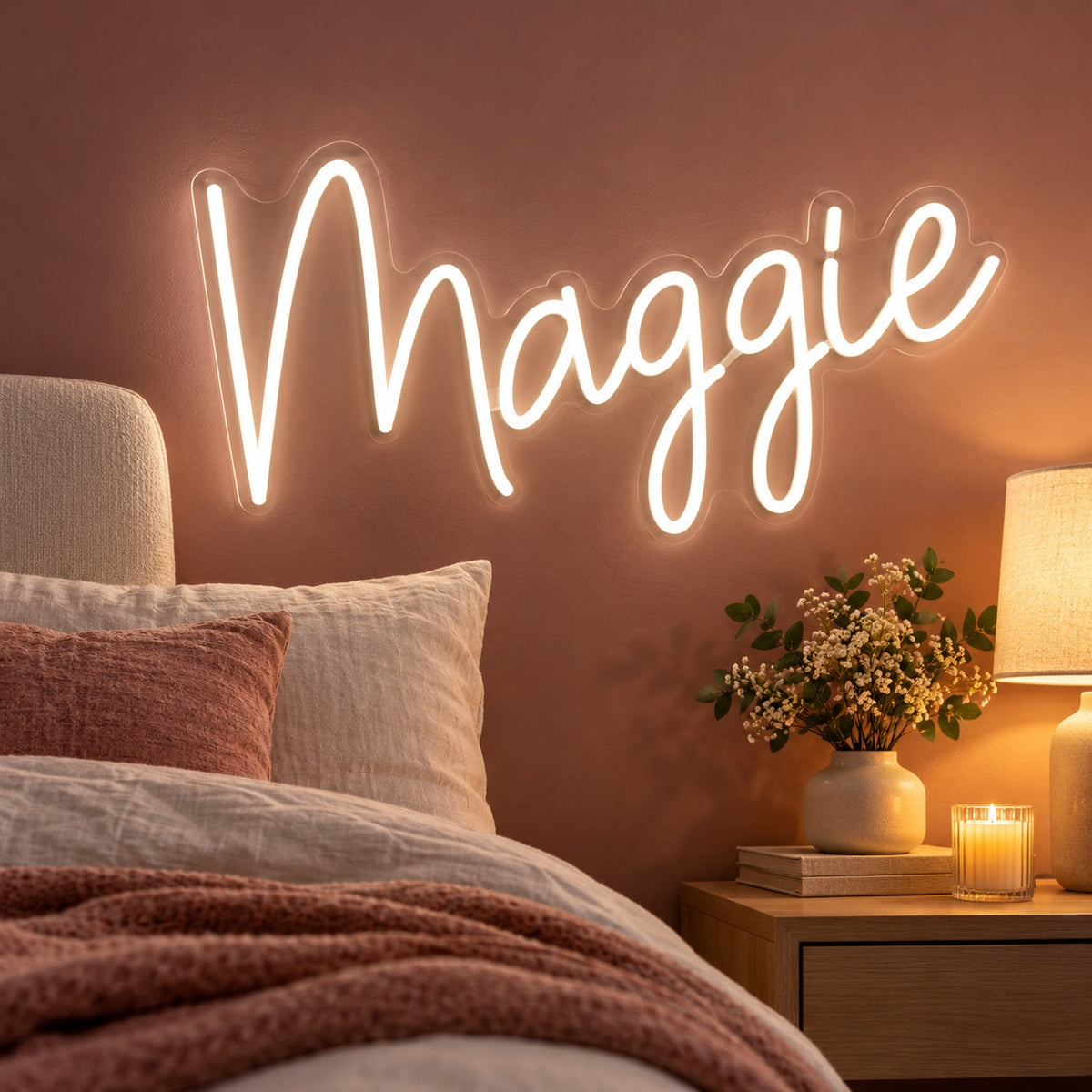 Maggie LED Neon Sign - advertising view
