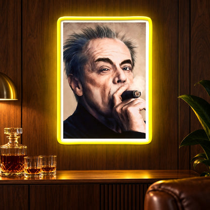 Man Smoking Cigar Portrait LED Neon Sign - advertising view