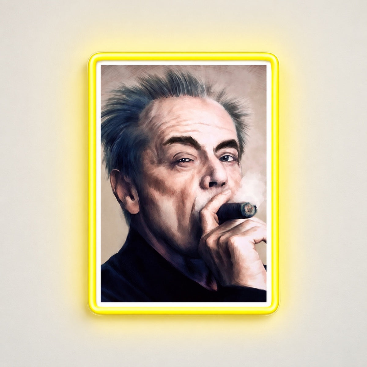 Man Smoking Cigar Portrait LED Neon Sign – Shineneon