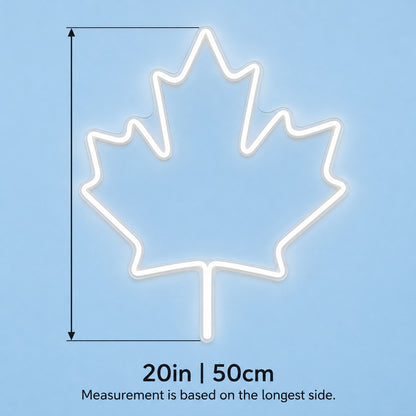 Maple Leaf LED Neon Sign - size guide