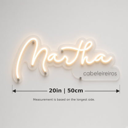 Martha Cabeleireiros LED Neon Sign - size guide