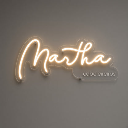 Martha Cabeleireiros LED Neon Sign - natural light view