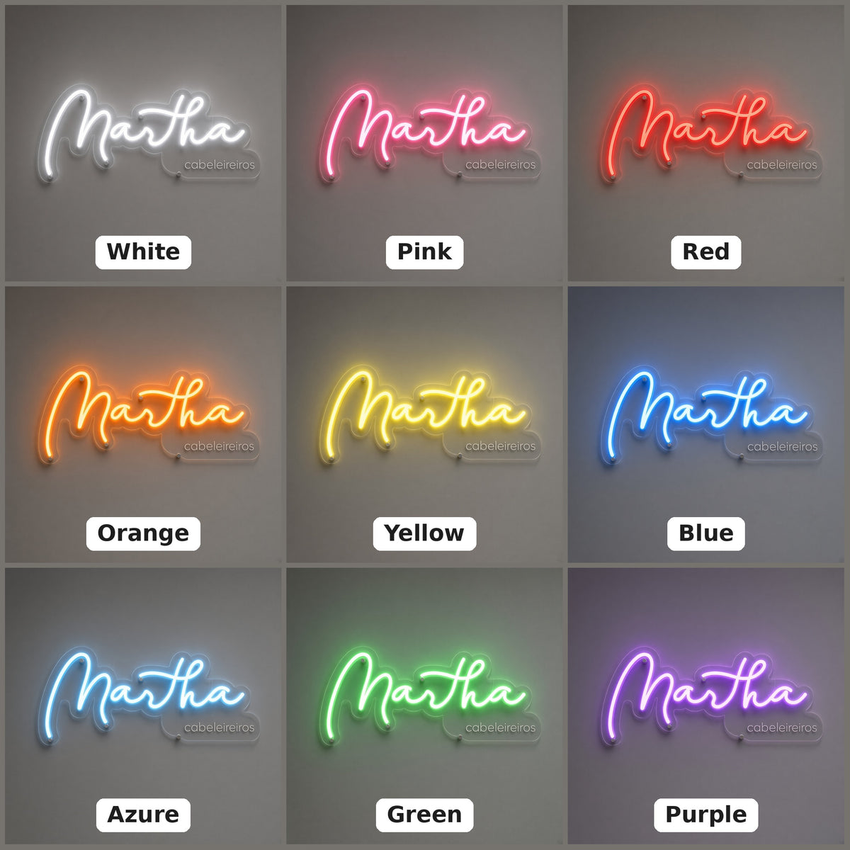 Martha Cabeleireiros LED Neon Sign - nine-color grid
