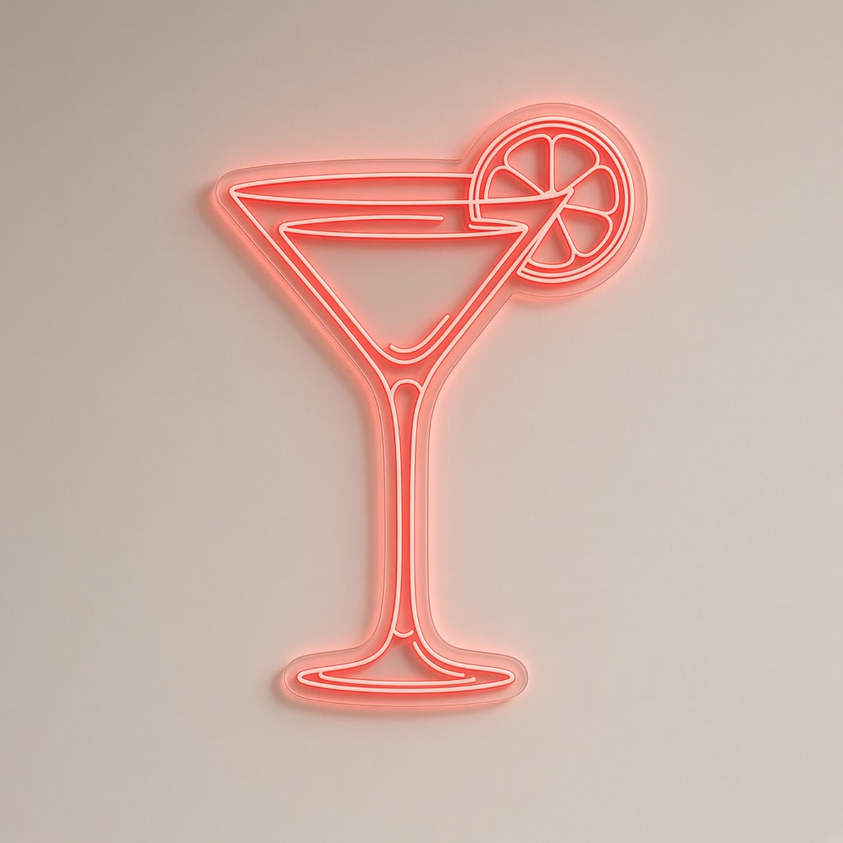 Martini Glass Cocktail with Citrus Slice for Home Bar Decor LED Neon Sign - natural light view