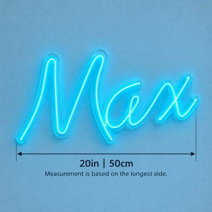Max LED Neon Sign - size guide