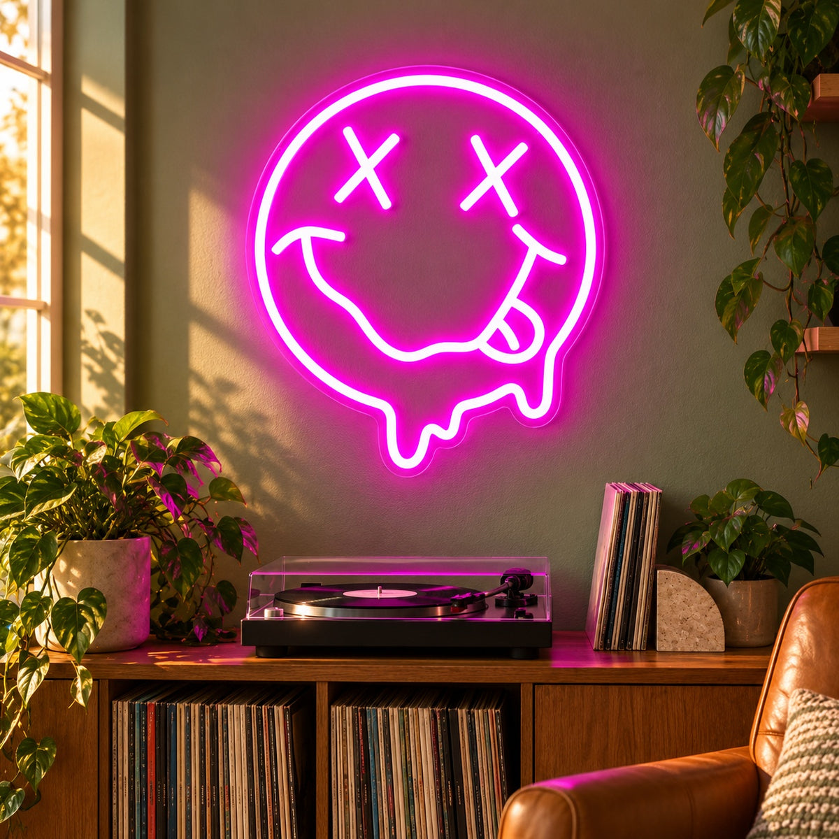 Melting Tongue Out Face LED Neon Sign - lifestyle view