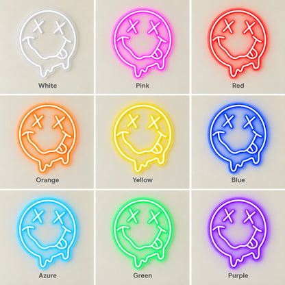 Melting Tongue Out Face LED Neon Sign - nine-color grid