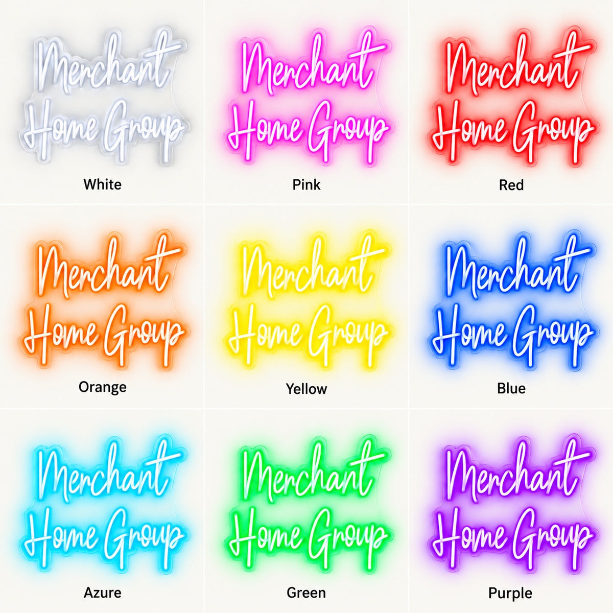 Merchant Home Group LED Neon Sign - nine-color grid