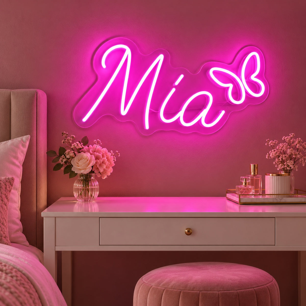 Mia Butterfly LED Neon Sign - advertising view