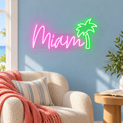 Miami Palm Tree LED Neon Sign - lifestyle view