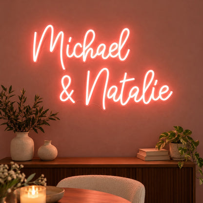 Michael & Natalie LED Neon Sign - advertising view