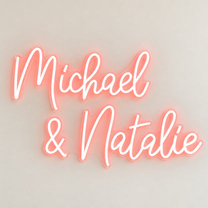 Michael & Natalie LED Neon Sign - natural light view