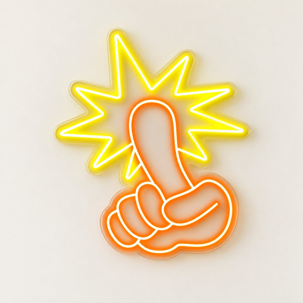 Middle Finger Starburst LED Neon Sign - natural light view