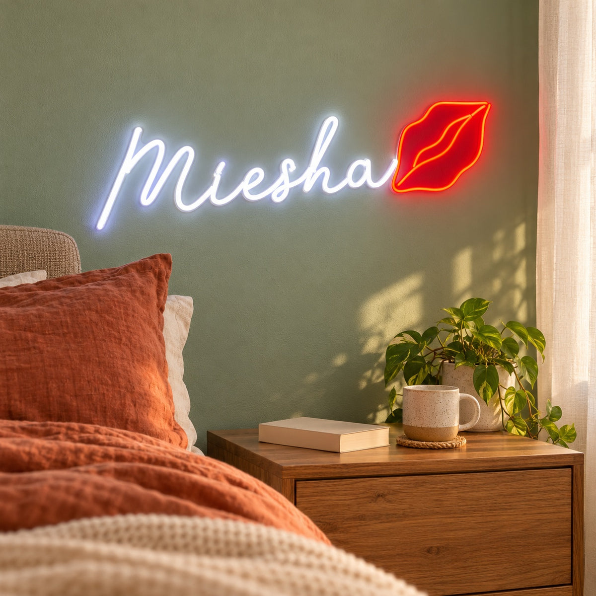 Miesha Lips LED Neon Sign - lifestyle view
