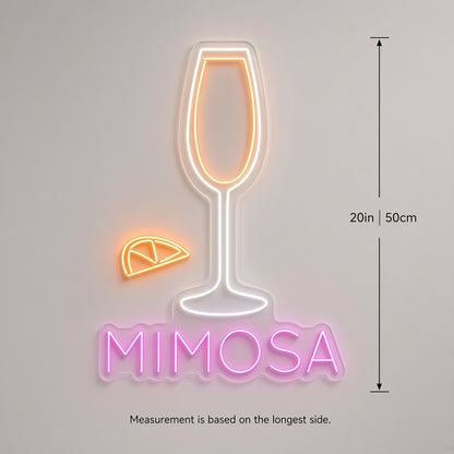 Mimosa LED Neon Sign - size guide