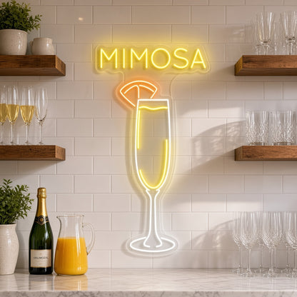 Mimosa Brunch Bar Decor LED Neon Sign - advertising view