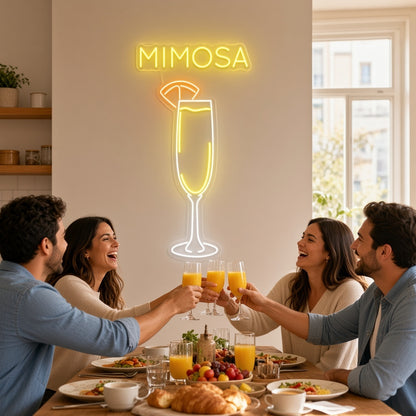 Mimosa Brunch Bar Decor LED Neon Sign - lifestyle view