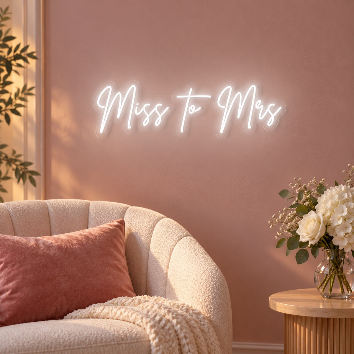 Miss To Mrs LED Neon Sign - advertising view