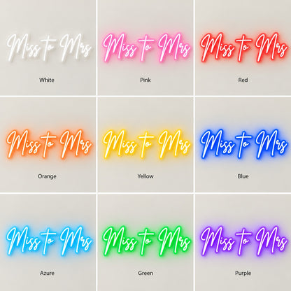Miss To Mrs LED Neon Sign - nine-color grid