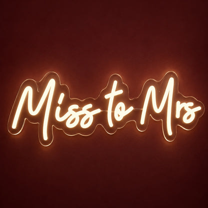Miss To Mrs LED Neon Sign - product hero