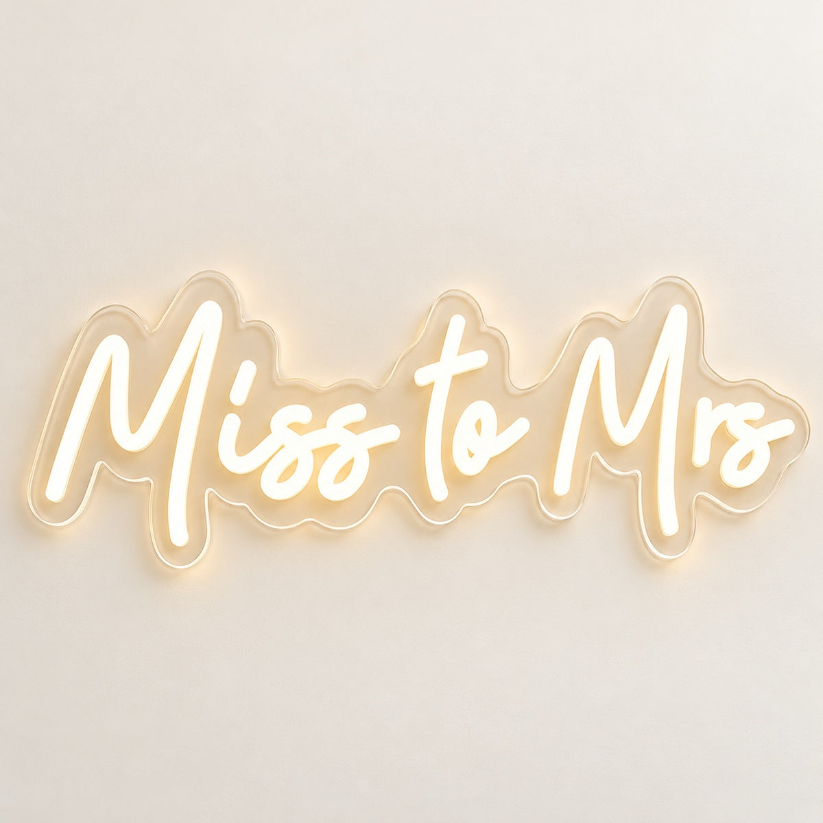 Miss To Mrs LED Neon Sign - natural light view